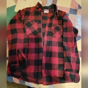 Red plaid Wrangler shirt